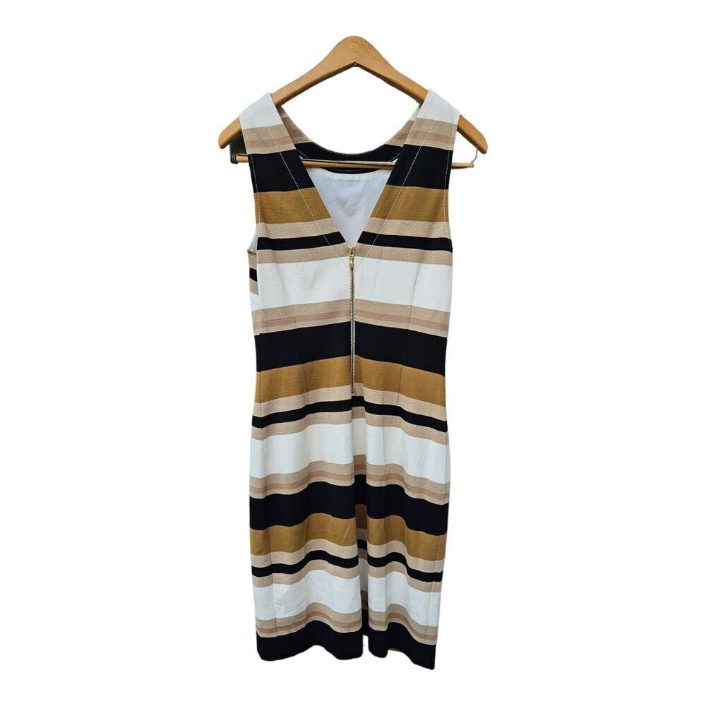 Banana Republic Stripe Bodycon Pencil Dress Classic Sleeveless Career Size 8 - Picture 2 of 11